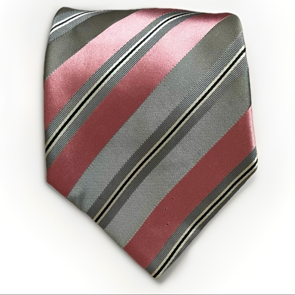 Donald TRUMP‎ Signature Collection Handmade 100% Silk Designer Tie Gray Striped